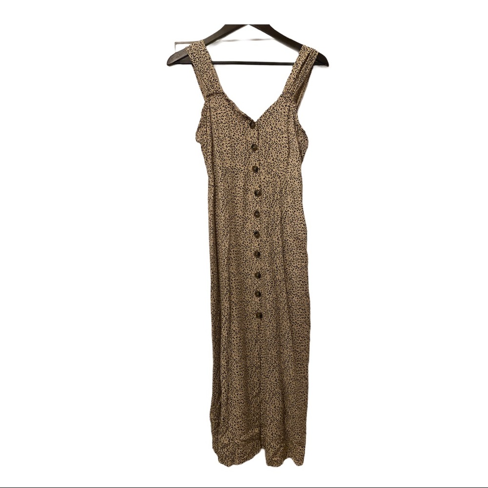 Japna Leopard Print Button Up Dress Sz L
